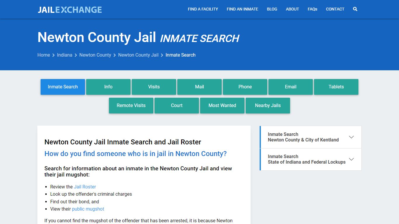 Inmate Search: Roster & Mugshots - Newton County Jail, IN - Jail Exchange